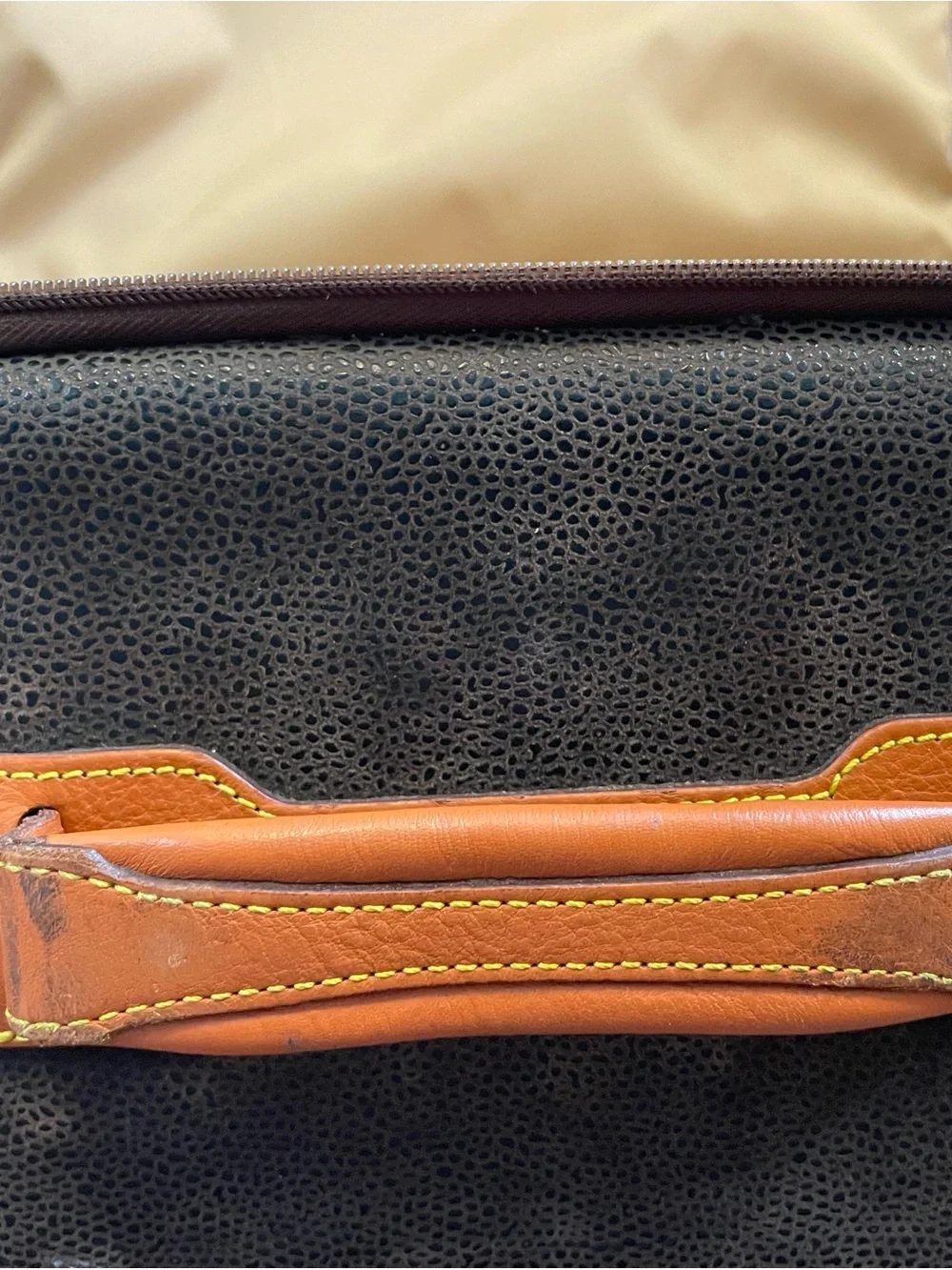 Bric's Dark Brown and Orange Carry-On Suitcase